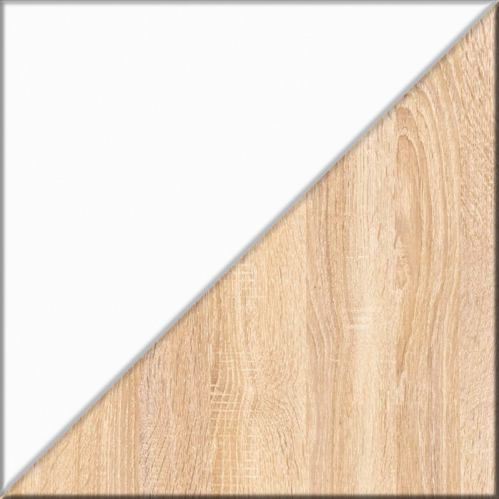 Прихожая П-6 Компоновка № 43, цвет дуб сонома/фасады МДФ белое дерево фрезеровка ромб, ШхГхВ 80х50х210 см., универсальная сборка