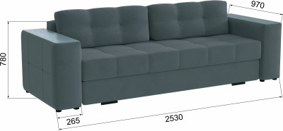 Диван раскладной Виконт, серый/мдф бриз