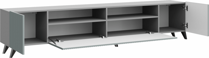 Тумба ТВ Сканди с опорами (Серый шифер / Грин Грей софт)