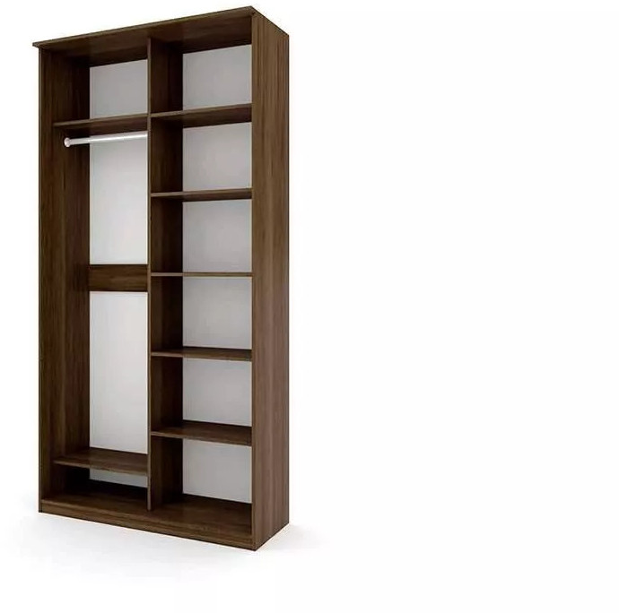 Шкаф купе Модерн 1190х600 2-х дверный 2-х секционный зеркальный с пескоструем №4 венге