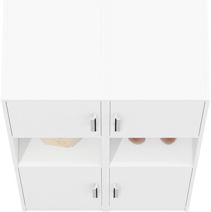 Два Пенала С-МД-СК9П к компьютерному столу С-МД-СК9, цвет белый шагрень, ШхГхВ 86х45х160 см., универсальная сборка