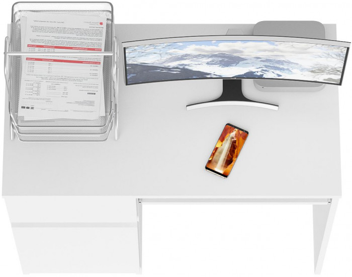 Мори компьютерный стол МС-1 левый, белый