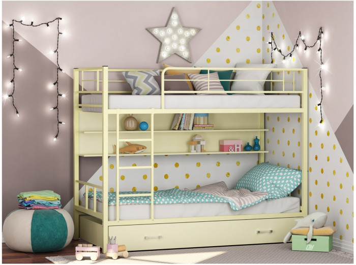 Двухъярусная кровать Севилья 2ПЯ (Слоновая кость, Дуб молочный)