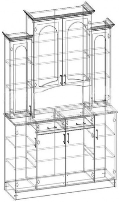 Буфет Констанция 4-х створчатый (Голубой)