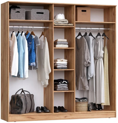 Мартина Шкаф для одежды 5-дверный (Белый глянец, Дуб Сонома)