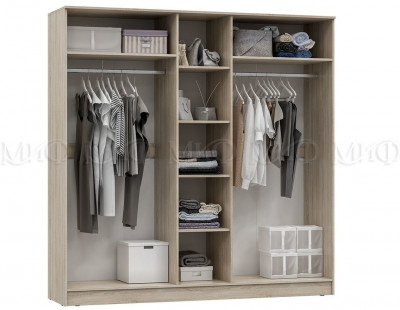 Мартина Шкаф для одежды 5-дверный (Белый глянец, Дуб Сонома)