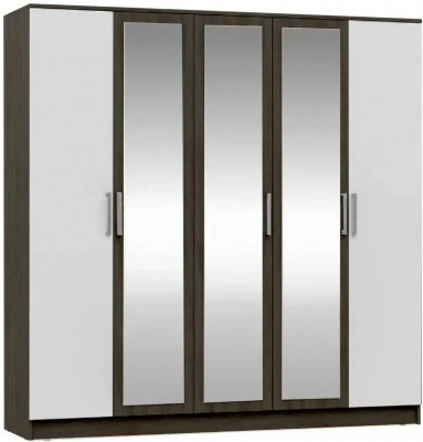 Мартина Шкаф для одежды 5-дверный (Белый глянец, Дуб Сонома)