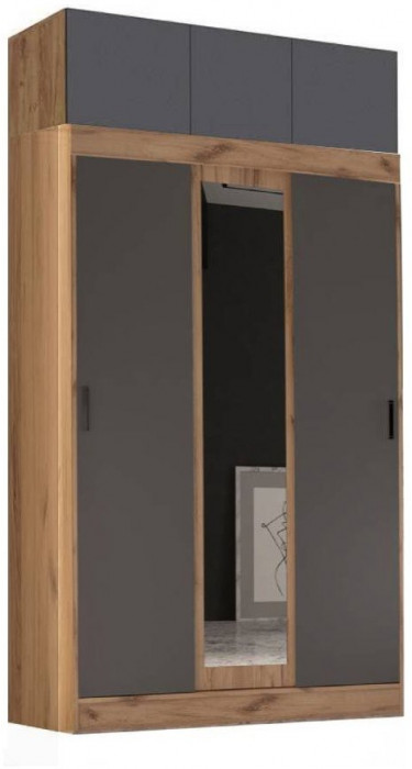 Бася Шкаф-купе с антресолью (Венге / дуб беленый)