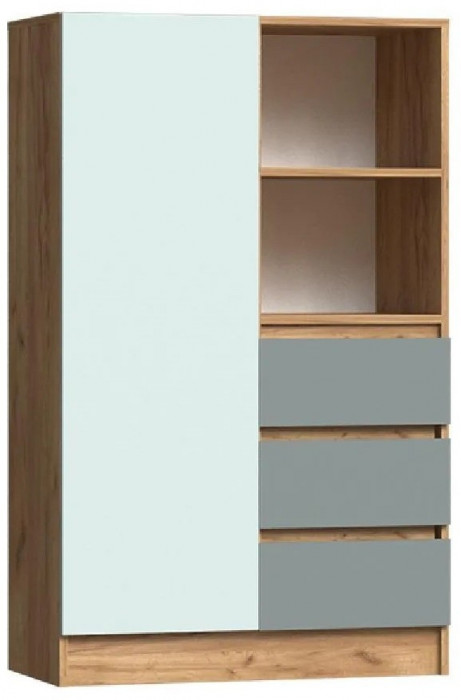 Челси Color Шкаф комбинированный (Слоновая кость/Глиняный серый/Дуб крафт)