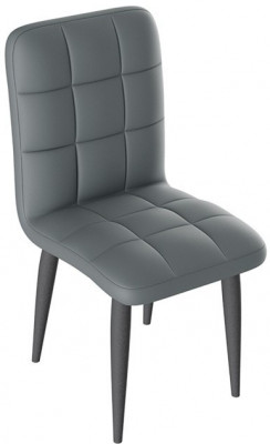 Франк ДП 2-17 Стул (конус) (Черный матовый/Кожзам Серый)