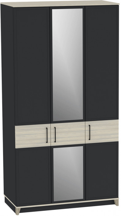 Шкаф для одежды и белья Аурелио 444, Антрацит, Блеквуд Сатиновый