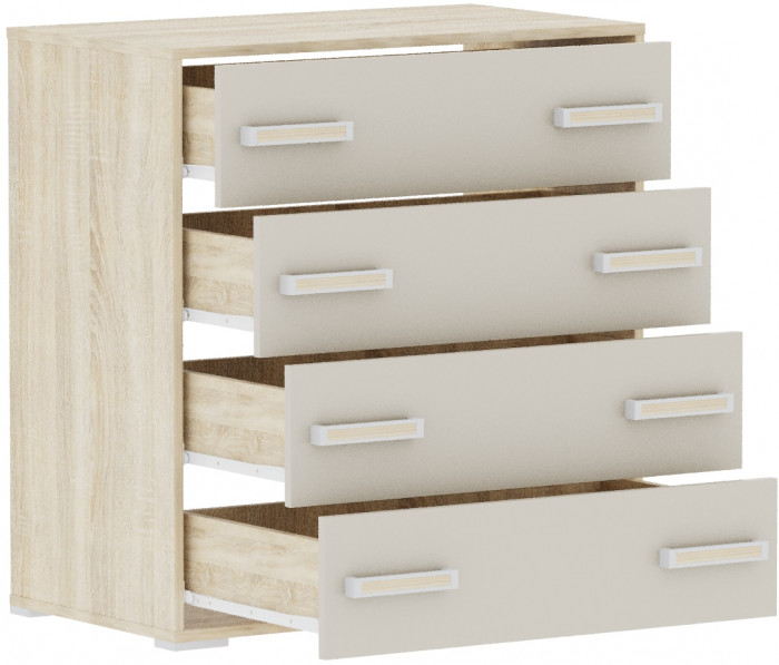 Комод Бланка 4 ящика, Дуб сонома/Кашемир