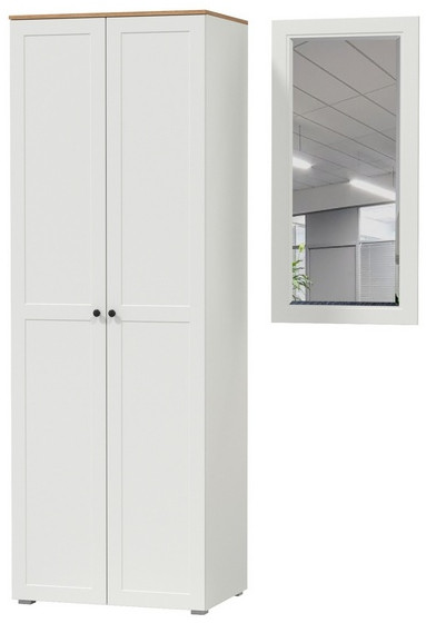 Остин Прихожая 07, белый шагрень/дуб крафт золотой