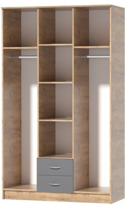 Кэт-7 Шкаф 3-створчатый (Крафт золотой / Миндаль)