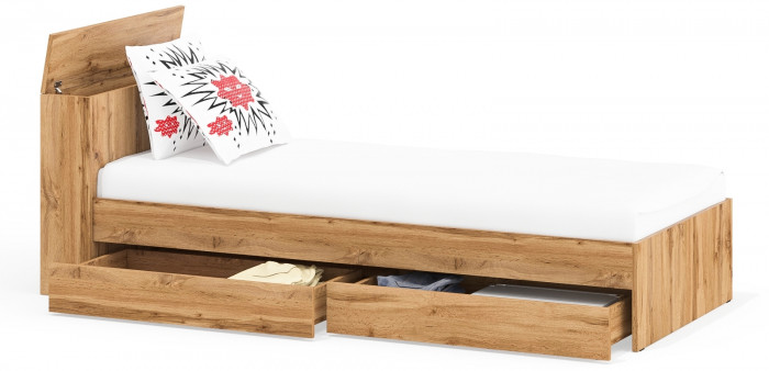 Ксения Кровать с ящиками 0900, дуб вотан