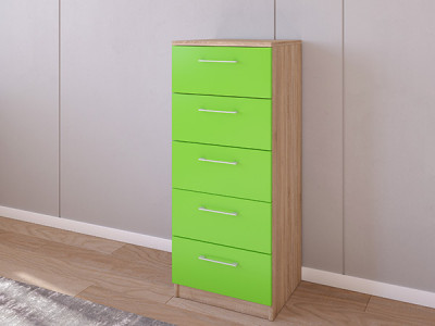 Комод 02/23 45х40х110 Сонома/Салатовый