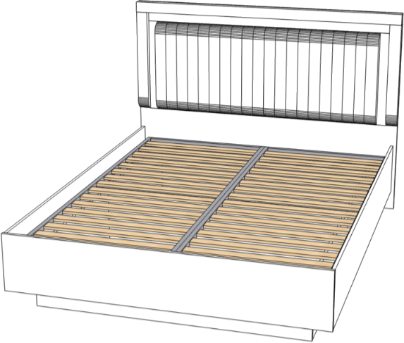 Кровать KING-SIZE 180х200 "Харди-1" с ПМ - Белый текстурный/Ясень белый