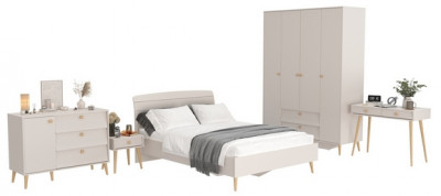 Афина Спальня 32-1400, цвет кашемир серый, сп.м. 1400х2000 мм., б/м, основание есть - фанера