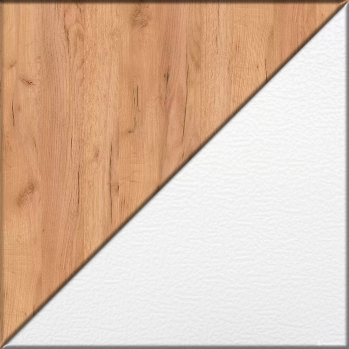 Лидер-8 Стол + Полка + Тумба МД 3.15 + Тумба МД 3.19, цвет белый шагрень/крафт золото, ШхГхВ 245х50/30х75/190 или 115х50/160х75/190 с, НЕ универс. сб.