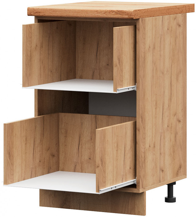 ШН2Я 500 корпус шкаф нижн. с 2 ящ (500*840*474) б/ст дуб крафт золото