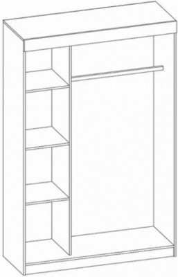 Бася Шкаф-купе с антресолью (Дуб Крафт Золотой / Белый Глянец)