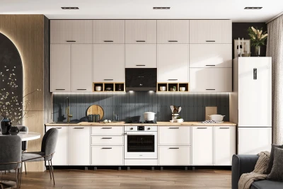 Кухня Бьянка 3,4/1350м, Крафт золотой/Кашемир