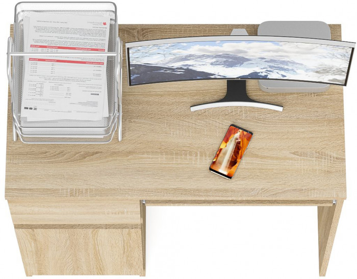 Мори компьютерный стол МС-1 левый, дуб сонома