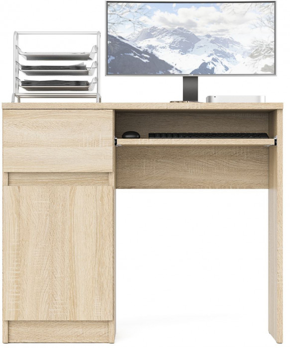 Мори компьютерный стол МС-1 левый, дуб сонома