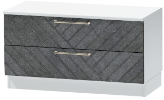 Тумба-5 прикроватная напольная "Иннэс-7", Белый/Бетон графит