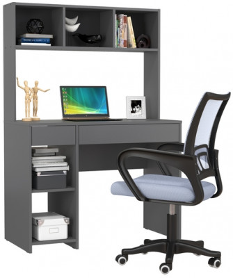 Стол компьютерный Комфорт 12.77F + кресло 103 серое, цвет тёмно-серый, ШхГхВ 100х49,8х147 см., универсальная сборка