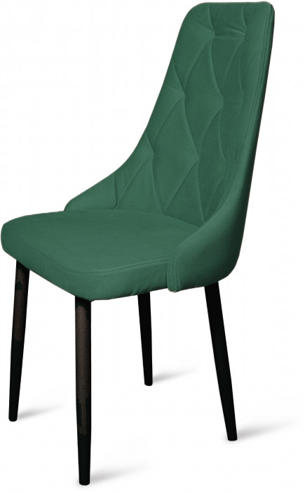 Стул "Граф" черный матовый Томми 25 темно-зеленый