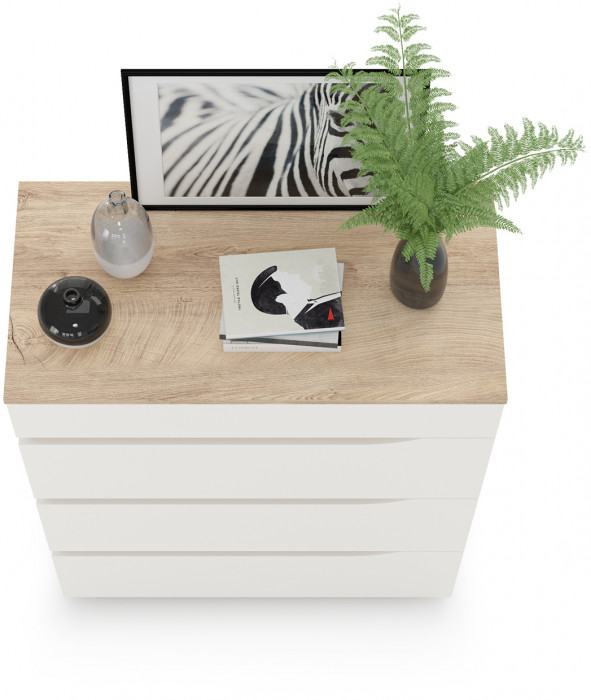 Муссон 13.97 Комод, белый/дуб эндгрейн элегантный