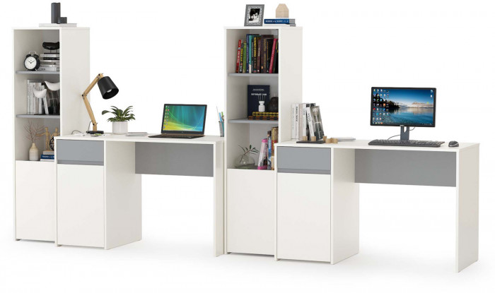 Торонто Компоновка № 07, белый шагрень/стальной серый