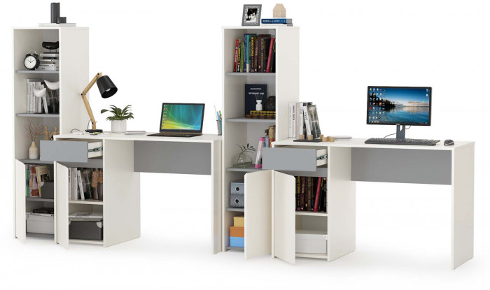 Торонто Компоновка № 07, белый шагрень/стальной серый