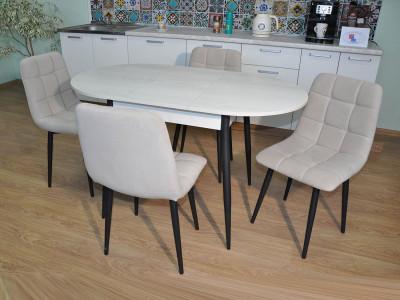 Обеденная группа Стиль-1 / Стул Х 4 шт. / Бетон белый/черный / бид 01