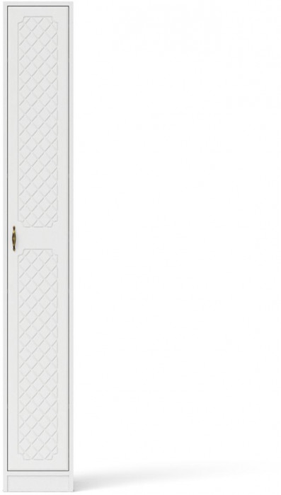 Прихожая П-6-500 Пенал, белая шагрень/фасады МДФ белое дерево фрезеровка ромб