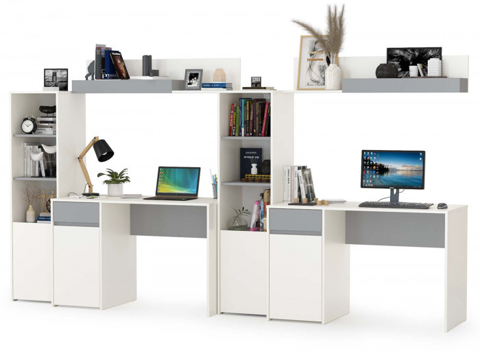 Торонто Компоновка № 08, белый шагрень/стальной серый