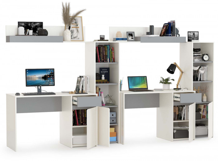 Торонто Компоновка № 08, белый шагрень/стальной серый