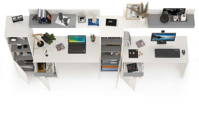 Торонто Компоновка № 08, белый шагрень/стальной серый