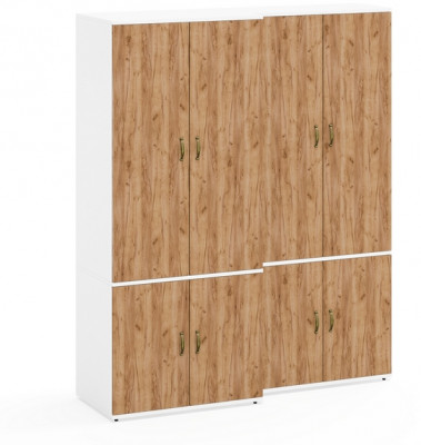 Лидер-8 Модуль Шкаф МД 19Б + Шкаф МД 20Б, белый шагрень/крафт золото