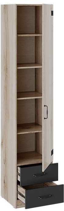 Окланд ТД-324.07.21 Шкаф для белья комбинированный (Фон Черный/Дуб Делано)