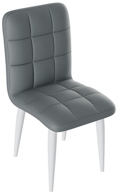 Франк ДП 2-17 Стул (конус) (Черный матовый/Кожзам Белый)