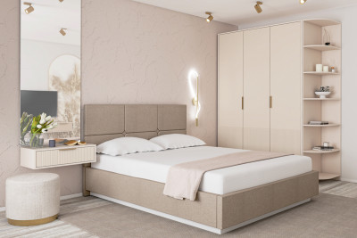 Модульная спальня Кэт-3, набор 2, Кашемир/Тирамису матовый