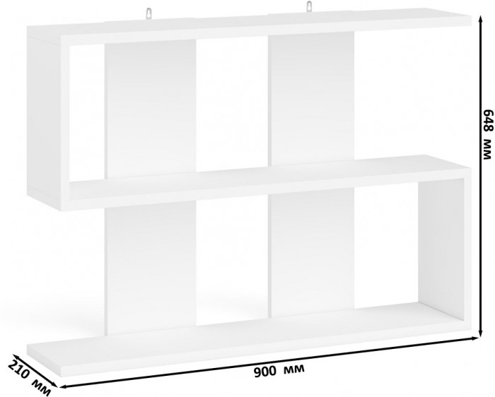 Мори компьютерный стол МС-6 правый + Стеллаж МСТ600.3 + Полка 900, белый