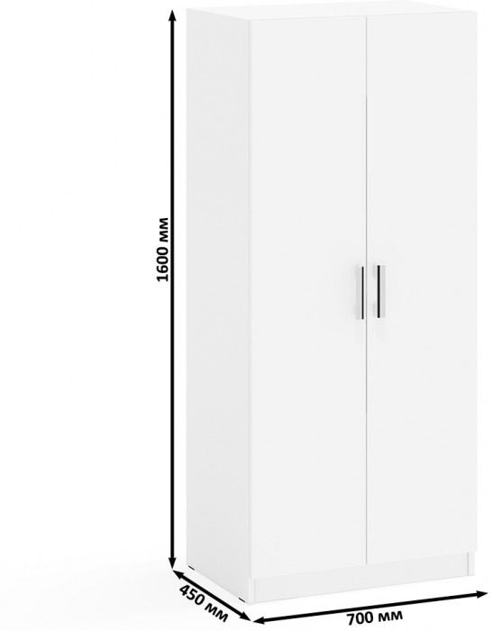 Шкаф С-МД-СК9Ш+Пенал С-МД-СК9П, цвет белый шагрень, ШхГхВ 113х45х160 см., универсальная сборка