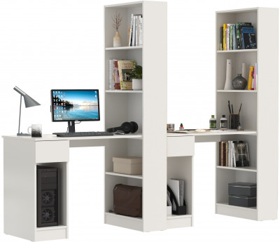 Лайт Шкаф комбинированный 10.01 + 10.01, цвет белый гладкий, ШхГхВ 230,6х58,2х179 см., универсальная сборка(обязательно крепление к стене)