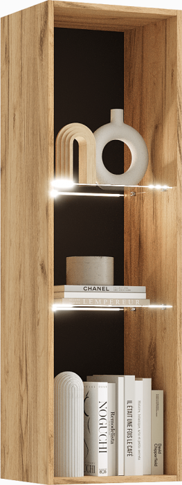 Нэнси LOFT Пенал-стекло навесной (исп2) (ЛДСП) (Дуб Крафт Белый)