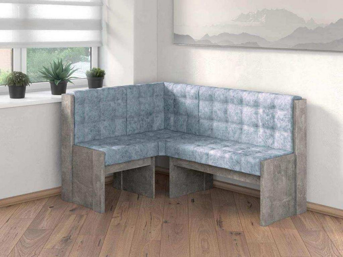 Угловая скамья Квадро Бетон ателье/Лагуна