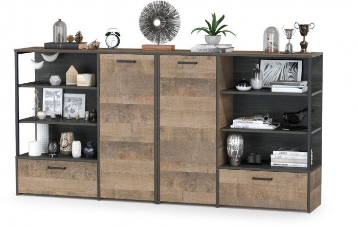 Трувор 13.307.01 Комод + 13.307.01 Комод, цвет дуб гранж песочный/интра, ШхГхВ 218х36,9х106,9 см., универсальная сборка