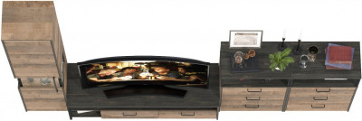 Трувор Гостиная 102, цвет дуб гранж песочный/интра, ШхГхВ 326,6х45,4х210 см., универсальная сборка